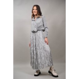 FUSTA CU EFECT CRINKLE ASIMETRICA IN PARTEA DE JOS SPLENDORE TALIE UNICA Silver