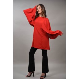 BLUZA CU MANECA LUNGA CUT OUT CELLESE Rosu S-M