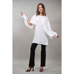 BLUZA CU MANECA LUNGA CUT OUT CELLESE Alb M-L