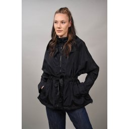 GEACA SCURTA FOITA TIP TRENCI CU SNUR IN TALIE BONO Negru S-M