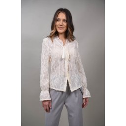 CAMASA CU PLUMETI LUMINATA M Ivory