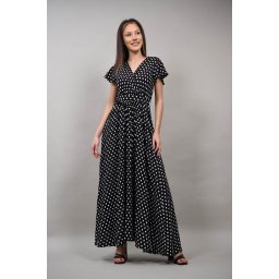 ROCHIE LUNGA PLISATA BICOLORA BULINE ASIMETRICA IN PARTEA DE JOS LUMINOSO Negru L-XL