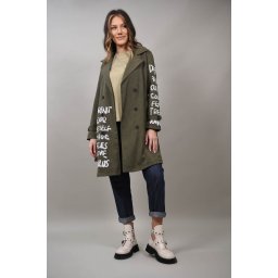 SACOU TIP TRENCH CU CORDON IN TALIE ZEFFIRATO Kaki S-M