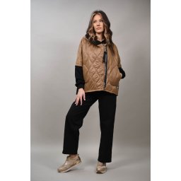 JACHETA COMBINATA MATLASATA SUBTIRE NADIA TALIE UNICA Camel