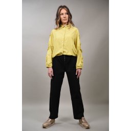 PANTALONI BUMBAC CU ELASTIC IN TALIE BACIO Negru M-L