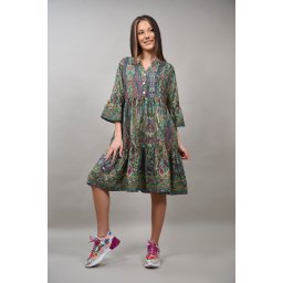 ROCHIE SCURTA MULTICOLORA MOTIVE AGLIANO Verde L-XL