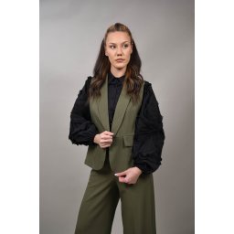 VESTA SIMPLA FARA NASTURI LUSSUOSA TALIE UNICA Kaki