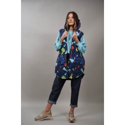 VESTA MATLASATA MULTICOLORA CLAUDIA Albastru S-M