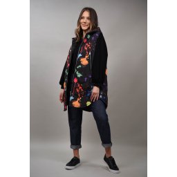 VESTA MATLASATA MULTICOLORA CLAUDIA Negru S-M