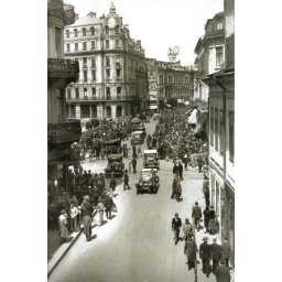 Bucuresti, 1935, Calea Victoriei animata, poster 595 x 420 mm