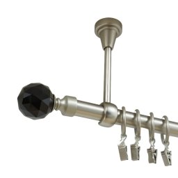 Galerie simpla prindere tavan kula crystal negru 19 mm crom mat