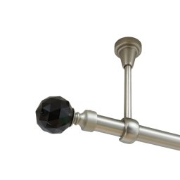 Galerie simpla prindere tavan fara inele kula crystal negru 19 mm crom mat