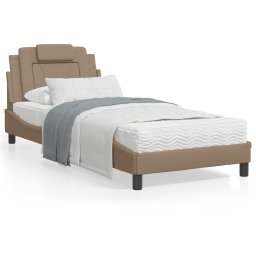 Cadru de pat cu tablie, cappuccino, 90x200 cm, piele ecologica GartenMobel Dekor