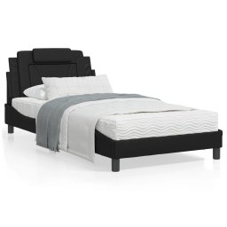 Cadru de pat cu tablie, negru, 100x200 cm, piele ecologica GartenMobel Dekor