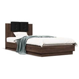 Cadru de pat cu tablie stejar maro 100x200 cm lemn prelucrat GartenMobel Dekor