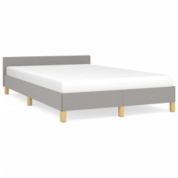 Cadru de pat cu tablie, gri deschis, 120x190cm, material textil GartenMobel Dekor