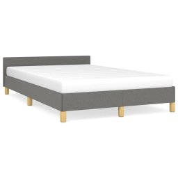Cadru de pat cu tablie, gri închis, 120x190 cm, material textil GartenMobel Dekor