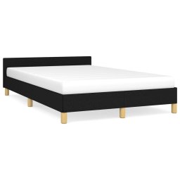 Cadru de pat cu tablie, negru, 120x190 cm, material textil GartenMobel Dekor