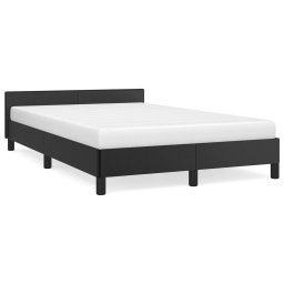 Cadru de pat cu tablie, negru, 120x190 cm, piele ecologica GartenMobel Dekor