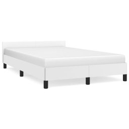 Cadru de pat cu tablie, alb, 120x190 cm, piele ecologica GartenMobel Dekor