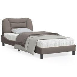 Cadru de pat cu lumini LED, gri taupe, 80x200 cm, textil GartenMobel Dekor