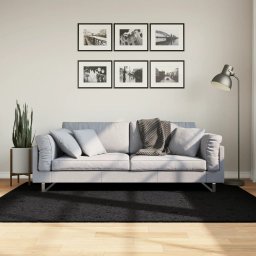 Covor „OVIEDO”, fire scurte, negru, 140x200 cm GartenMobel Dekor