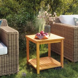 Masa laterala, 45x45x45 cm, lemn solid de salcam GartenMobel Dekor