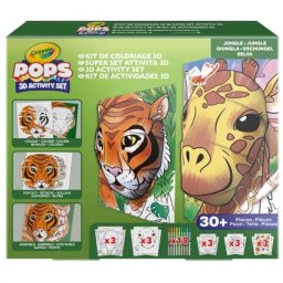 Crayola POPs 3D mega set de3 cărți de colorat - jungla