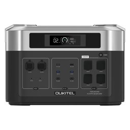 Statie de incarcare electrica portabila baterie externa Oukitel BP2000E Negru, ecran LCD, 2200W, 2048 Wh, lanterna cu LED