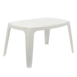 Masa fixa pentru gradina Kai, plastic, dreptunghiulara, 4 persoane, 76 x 49 x 43 cm, alb