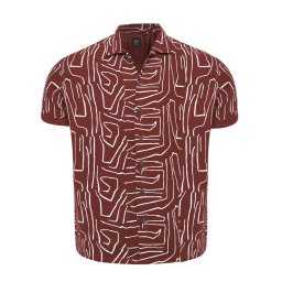 Campus Sutra Cămașă 'Archer' roșu burgundy / alb