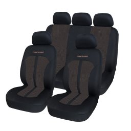 Huse scaune auto, calitate premium, marime universale - culoare bej+negru