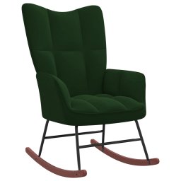 Scaun balansoar, verde închis, catifea GartenMobel Dekor
