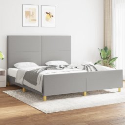 Cadru de pat cu tablie, gri deschis, 180x200 cm, textil GartenMobel Dekor