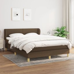 Pat continental cu saltea, maro închis, 140x200 cm, textil GartenMobel Dekor