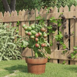 Suport plante de gradina cu 3 inele, 5 buc, verde, 45 cm, otel GartenMobel Dekor