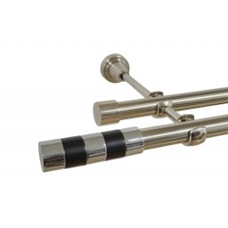 Galerie dubla fara inele cilindru negru 19 mm inox