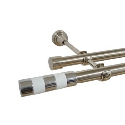 Galerie dubla fara inele cilindru alb 19 mm inox