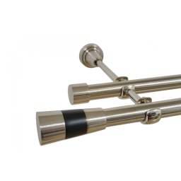 Galerie dubla fara inele valeo negru 19 mm inox