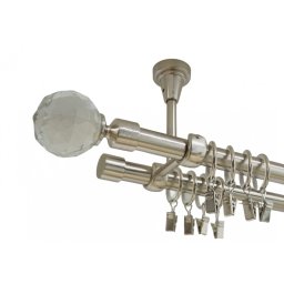 Galerie dubla kula crystal prindere tavan 19 mm inox
