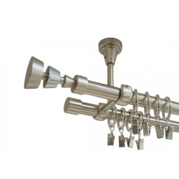Galerie dubla afina prindere tavan 19 mm inox