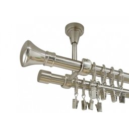 Galerie dubla prince prindere tavan 19 mm inox