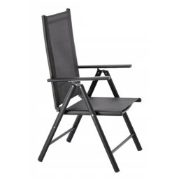 Scaun pentru gradina, pliabil, aluminiu, gri, 65x55x104, Chomik
