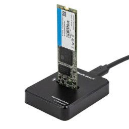 Statie de andocare Qoltec SSD, M.2, SATA, NGFF, USB 3.1, Negru