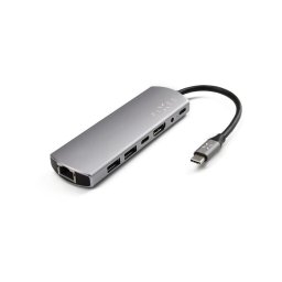 Multiport Hub USB-C 7 in 1, USB 3.0, Ethernet RJ45, HDMI 4K, Audio 3,5 mm, Aluminium, PD 100W