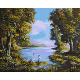 Set pictura pe numere, cu sasiu, Tacerea naturii - Oleksandr Zakusilov, 40x50 cm