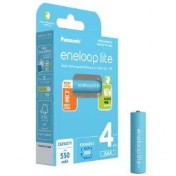 Eneloop Acumulatori Ni-Mh 1.2V AAA R3 550mAh Preincarcati Lite BK-4LCCE/4BE ECO Plastic Free B4