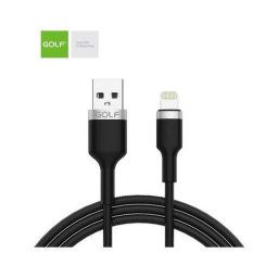 Cablu USB iPhone 5 / 6 / 7 Golf Data Sync Metal Braided 3A NEGRU GC-71i