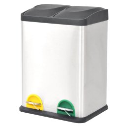 Cos gunoi cu pedale pentru reciclare, otel inoxidabil, 36 L GartenMobel Dekor