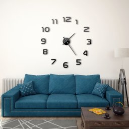 Ceas de perete 3D, negru, 100 cm, XXL, design modern GartenMobel Dekor